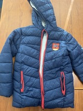 Vertbaudet Jacke Blau und Rot Warme Fütterung Grösse 152 Top Zustand