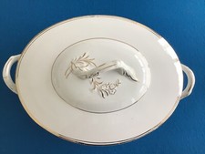 Royal Boch,  Villeroy & Boch Terrine, Schüssel mit Deckel, Goldrand, La Louviere