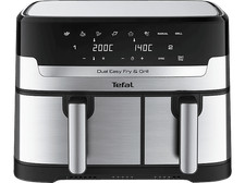 TEFAL EY905D Dual Easy Fry & Grill Heißluftfritteuse 2700 Watt Edelstahl/Schwarz