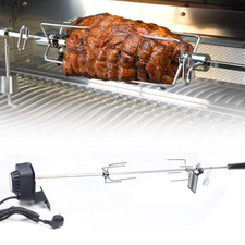 BBQ Drehspieß Grill Rotisserie Spieß mit Motor Edelstahl Elektrischer Grillspieß