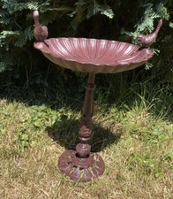 Vogeltränke Vogelbad Schwere Futterschale Gusseisen Antik Braun ca. 47cm hoch