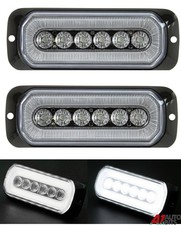 2X Doppelfunktion LED Weiß Warnleuchte Mit Halo Ring Flash Blitz Lichtleiste