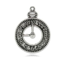 Anhänger, Charm  im Uhrendesign elegante Uhr 32x24mm Antiksilber 2x