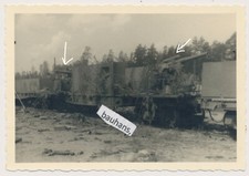 Foto Russland Wehrmacht Zug/Waggon mit Flak  2.WK  (475a)