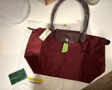 Tasche Handtasche Nylon Faltbar Dunkelrot Weinrot Schultertasche