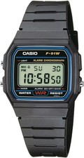 Casio F-91W Schwarz Harz
