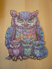 Holzpuzzle Wooden Puzzle Erwachsene  süße Eulen  105 Teile neuwertig Weihnachten