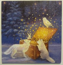 Deko HDF - Love Liebe Winter Schnee Tiere Kauz Eule Fuchs Hase Gold Schatz