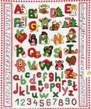 Ancho Intermezzo,  Kreuzstich-Zählmuster-Vorlage,  Weihnachtsalphabet,