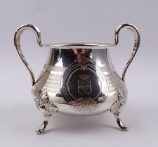 Antiker Zuckertopf Silber guillochiert 1. Hälfte 19tes Jahrhundert Adelsbesitz