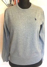 Neu: POLO Ralph Lauren Gr S/M, s. Maße, hellgrau Pima Cotton Herren Pullover