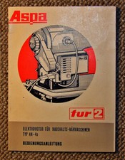 Textima/Veritas, originale Bedienungsanl.,gebr., Motor TUR2, fast ohne Knicke