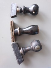 3 alte Stempel Holz schwarz