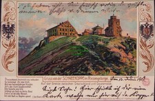 164187 AK Schneekoppe Riesengebirge 1902 Litho Auf der Grenze zwischen Deutschla