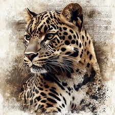 Wandbild Leopard Portrait Deko