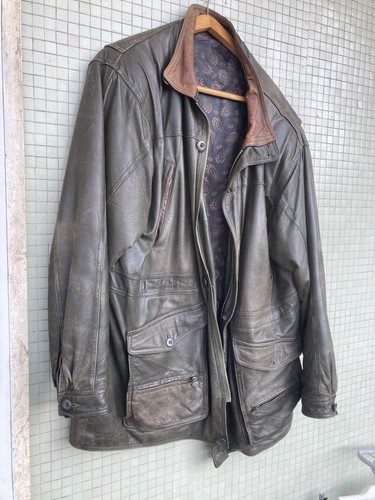 Herren lederjacke vintage 90s - lederjacke,