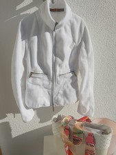 Frauenschuh Fleece Jacke Gr. M, weiß, mit vielen Taschen