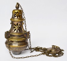 Weihrauchschwenker Rauchfass Weihrauchfass Bronze Restversilberung