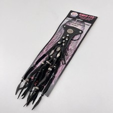 HAWG TYD Leder Schwarz Silber Tarnish Perle Haare Wrap Haarspange Vintage