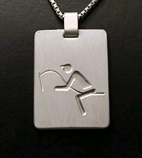 Kettenanhänger 925 Silber Massiv Anhänger  Reiter  Pferd  Reitsport  Stilisiert 