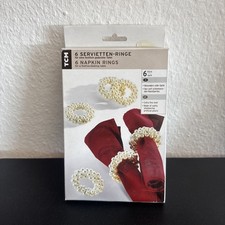 Serviettenringe Set mit 12 Ringen Kunst Perlen festlich schöner Tisch Tafel OVP