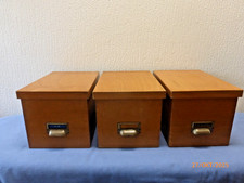 3 x Holzbox Büro Lager VINTAGE Aufbewahrung RETRO  Industrial Style Karteikasten