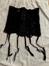 Schwarze Strapskorsage mit 6 Strapsen, Gr. XL, Spitze