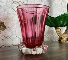 Antik Fußbecher Rubinrot