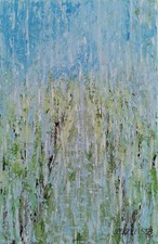 Acrylbild Wandbild Original Sommerregen im Wald Natur Spachteltechnik handgemalt