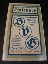 FALTPLAN*BERLIN LINIENNETZ*BVG 1936er*OLIMPIA*STRASSENBAHN*OMNIBUS*U - BAHN*RAR*