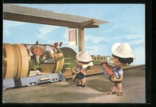 Sandmann im Zug mit Musikern, Ansichtskarte 