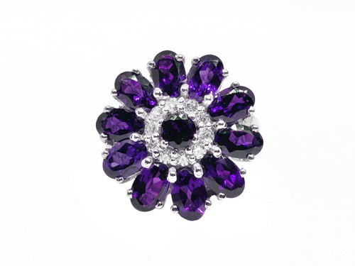 Sterlingsilber amethyst blumen - sterlingsilber,