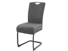 Schwingstuhl Polsterstuhl Esszimmerstuhl Freischwinger Stuhl 1 Stück Dunkelgrau