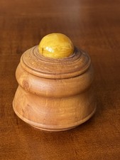 Allerfeinste kleine Bernstein Dose Bernstein Bernstein Butterscotch Holz um 1920