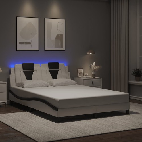 Bettgestell mit led weiß und - weiß,