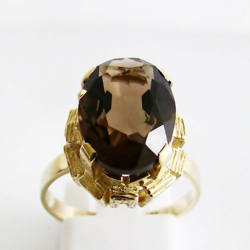 Ring gold 333er - gold, rauchquarz