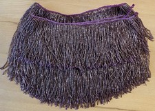 Lila irisierende Perlfransen – unbenutzt, ideal für Bauchtanzkostüm