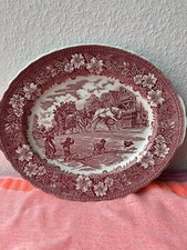 Royal Tudor Ware Platte, Teller Coaching Tavern 1828, rot/red Sammler Geschirr