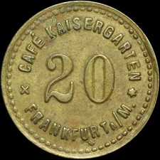 WERTMARKE: 20 Pfennig. CAFÉ