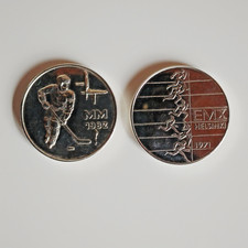 2 x Silber Finnland - EM 1971 Leichtathletik + WM 1982 Eishockey - 500 Ag - 47 g
