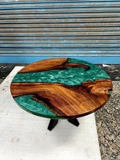 24 Zoll maßgefertigter runder Epoxid-Tisch River Table Harz Holztisch Live...