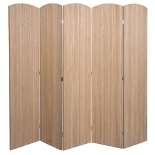 B-Ware Bambus Paravent MCW-O30, Trennwand, zusammenklappbar 5 Paneele 170x204cm