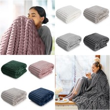 Weiche Decke Wohndecke Tagesdecke Sofadecke Überwurf Streifen Muster