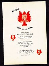 3w7383/ Alte Reklame von 1960 – ROTE FARINA MARKE – Eau de Cologne