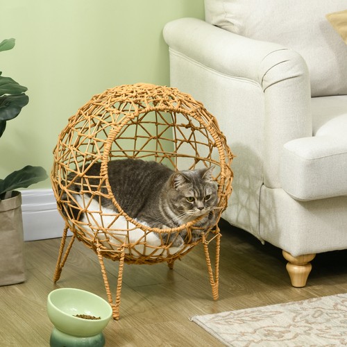 Pawhut rattan katzenkorb - pawhut,