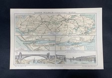 historische Spezialkarte Nordostsee Kanal um 1900 Kaiser Wilhelm Kanal Nordsee