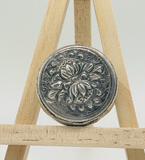 Tolle alte Antik 800er echt Silber Pillen Dose floral Jugendstil