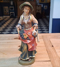 Holzfigur Traubenfrau, Frau mit Weintrauben, Deko für Weinlokal 40cm Zertifikat