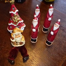 Nikolaus Weihnachten Konvolut 6 teilig Keramik Windlich Kantenhocker DEKO