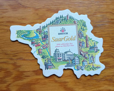 Bierdeckel der Brauerei Bruch Motiv "Landkarte Saarland"